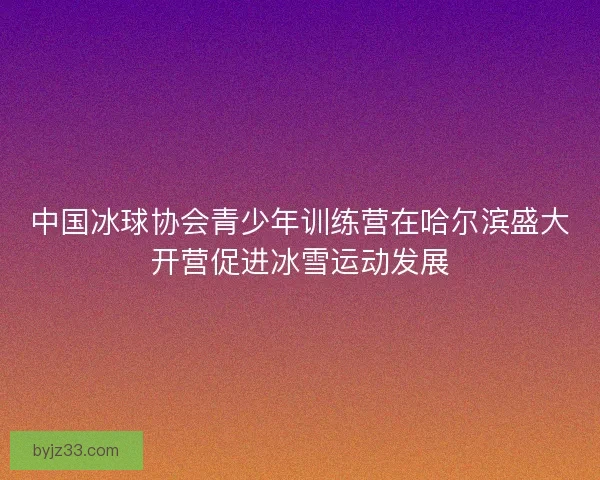 中国冰球协会青少年训练营在哈尔滨盛大开营促进冰雪运动发展
